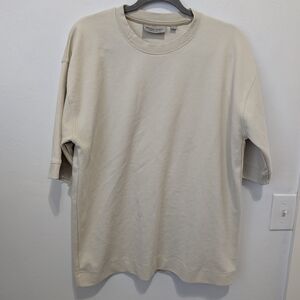 Amongst Others Classic Beige Short Sleeve Tee Cotton Blend Size L Casual Thick